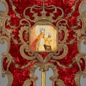 Custom Hand Made Embroidery <b>Banner</b> Red Velvet Processional <b>Banner</b> Hand Embroidered Gold Baroque Church <b>Banner</b> - Product Image 6