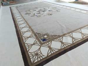 Venta Directa de Fábrica: Alfombra de Lana Lujosa Hecha a Mano con Diseño Bordado Multicolor para Decoración de Pisos en Sala de Estar - Product Image 4