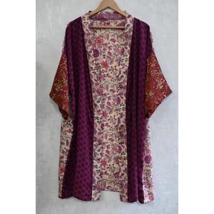 Kimono de Lujo con Parches de Seda para Mujer, Estilo Boho, Largo, Elegante, para Dormir o Descansar - Product Image 1