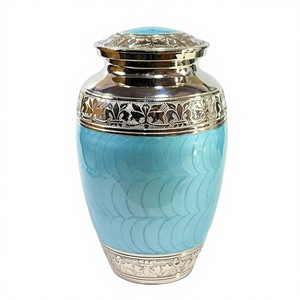 Urna Funeraria Ovalada de Aluminio Hecha a Mano Estilo Art Deco para Cenizas Humanas, Capacidad de 1-2L - Product Image 3