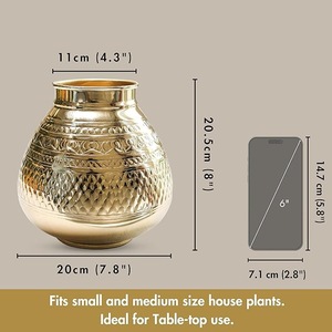 Contemporary Metal Tabletop <b>Vase</b> for Floral Display, Elegant Interior Decoration for Office & Homes - Product Image 3