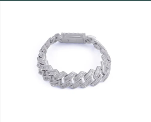 สร้อยข้อมือโซ่ลูกปัดทรงเรขาคณิตชุบเงินสไตล์โรแมนติกสำหรับทุกเพศ - Product Image 1