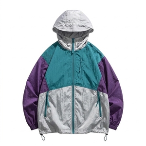 Veste coupe-vent unisexe légère et imperméable à séchage rapide avec capuche et fermeture éclair, style universitaire, vente en gros - Product Image 4