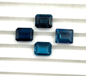 Topacio Azul de Londres Natural, Corte Octogonal, Piedras Sueltas de 8mm y 10mm, Topacio Azul Facetado, Venta al Por Mayor para Joyería, India - Product Image 5