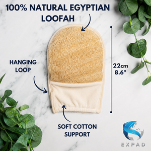 Gants de bain en loofah écologiques, exfoliant naturel en fibres pour une nettoyage en profondeur de la peau, massage corporel et utilisation quotidienne en spa - Product Image 6