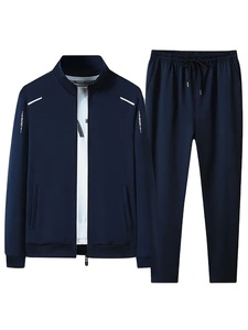 Conjunto de chándal de secado rápido transpirable ecológico de otoño para hombre con detalle de rayas laterales - Product Image 3