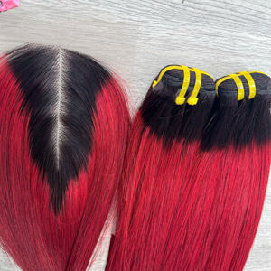 Extensiones de Cabello Virgen Natural Vietnamita de Lujo, Color Rojo Degradado, Liso, con Cierre, Super Double Drawn, Envío Rápido - Product Image 4