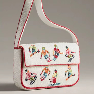 Colorful Seed Beads Embroidered <b>Handbag</b> With Custom Pattern And Size Option <b>Beaded</b> Embroidery <b>Handbag</b> - Product Image 1