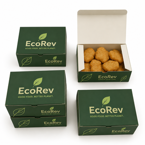 2026 Trending Custom Disposable Biodegradable Eco-Friendly Chicken Fries Paper <b>Box</b> Packaging with Logo Printing and UV Coating - Product Image 3