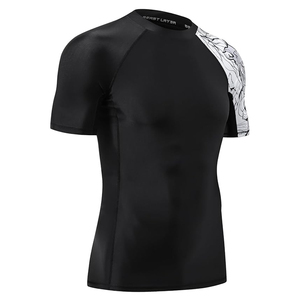 High Quality Men Rash Guard <b>Compression</b> T <b>Shirt</b> Short Sleeve Swim <b>Shirt</b> UV Protection Custom Logo OEM - Product Image 2