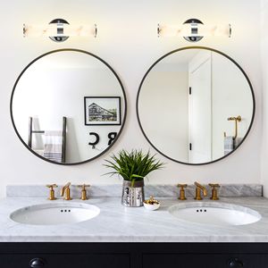 Juego Moderno de 2 Lámparas de Pared de Resina Imitación Mármol Cromado, Lámpara Vertical para Baños, Pasillos y Dormitorios - Product Image 6