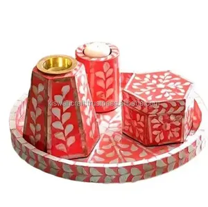 Ensemble de plateau de brûleur d'encens Bakhoor en incrustation de nacre au design le plus attrayant Brûleur d'incrustation d'os de qualité supérieure pour cendres - Product Image 5