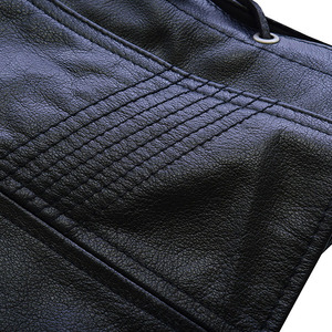 Gilet de motard en cuir PU pour homme de bonne qualité, taille ajustable, couleur unie, sans col, style automne, vente en gros - Product Image 6