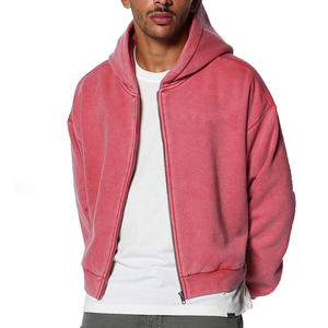 Sudadera con Cremallera para Hombre, 100% Algodón, de Alta Calidad, Gruesa, Lisa, Resistente al Viento, Sin Cordones, Unisex, con Logotipo Personalizado, Tallas Grandes - Product Image 1