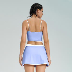 Conjunto Deportivo YIYI para Mujer, Top Deportivo con Relleno Ajustable, Falda de Golf Sexy 2 en 1, Leggings, Conjunto de Yoga para Mujer, Cómodo y Agradable al Tacto - Product Image 5