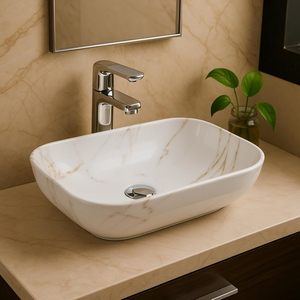 Lavabo de Mármol Blanco de Lujo para Baño - Ecológico y Duradero a Bajo Precio - Product Image 3