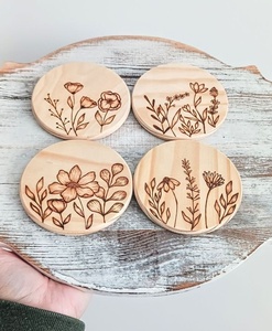 Creative Polished Eco-Friendly <b>Wooden</b> Heart-Shaped DIY Decorative <b>Slices</b> Multi-Functional Tabletop Valentine's Day Wedding - Product Image 6