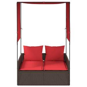 Chaise longue double de patio marron et rouge - Product Image 3