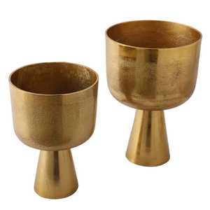 High Quality Aluminum Flower Pot Set Drainage Holes Powder Coated Minimalist Design Indoor Decorative Planter for Desktop Use - Product Image 1