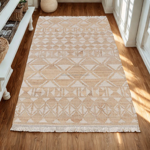 Alfombra de corredor de yute rústica hecha a mano 2,5x8 con patrón geométrico tribal fabricante al por mayor de La India - Product Image 6
