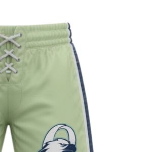 Shorts de sport athlétiques pour hommes, vert clair, imprimés par sublimation, en polyester, avec cordon de serrage et bande latérale, pour l'entraînement et les tenues d'équipe - Product Image 3
