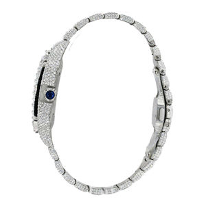 นาฬิกาโมอิสซาไนต์แบบฝังเพชร VVS สไตล์ฮิปฮอป รุ่นพรีเมียม ตัวเรือนสแตนเลสสตีล ควอตซ์ สำหรับผู้ชาย สายขนาด 20 มม. หน้าปัดกระจก - Product Image 3