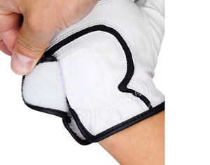 Gant de golf en cuir Cabretta blanc antidérapant pour droitier, respirant, avec fermeture auto-agrippante, pour homme, en cuir véritable - Product Image 2