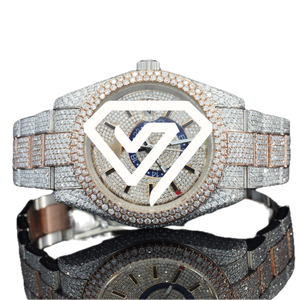 Montre automatique mécanique de luxe pour homme, entièrement sertie de diamants Moissanite VVS couleur D, style GMT - Product Image 5