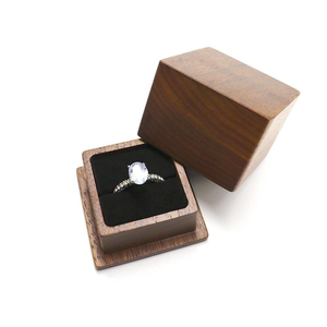 Custom Wood Ring <b>Box</b> Packaging Walnut Luxury Gift Ring Case 3inch Boxing Ring <b>Wedding</b> <b>Box</b> by blossom craft india - Product Image 1