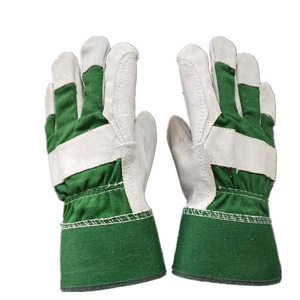 Guantes de Trabajo Industriales Reforzados de Cuero Vacuno, Doble Palma, Guantes de Seguridad Canadienses con Tira de Algodón - Product Image 6