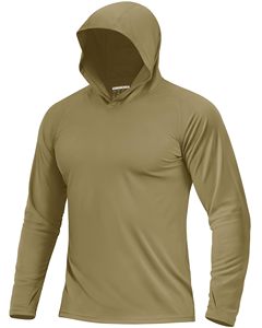 Men's Performance Fishing Performance Sun Shirt UPF 50+ Hooded Quick-Dry Outdoor Wear Breathable Cooling Fabric With Thumbholes - Product Image 1