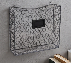 Fine Quality Metal <b>Wire</b> <b>Storage</b> <b>Basket</b> Rectangle Hanging Rustic Style Multi-Purpose Organizing <b>Basket</b> - Product Image 5