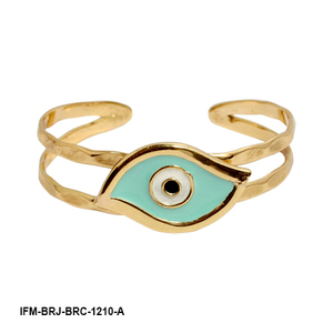 Brazalete Religioso Hecho a Mano de Latón con Turquesa Esmaltada, Promueve la Salud y el Equilibrio, Brazalete Abierto Ajustable, Regalo - Product Image 2