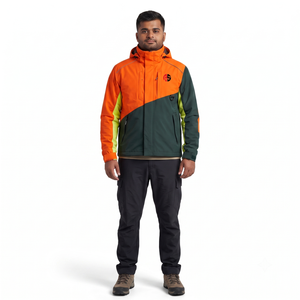 Mens Custom Coated Streetwear 3-Layer Nylon Ripstop <b>Waterproof</b> Stand Zipper Hunting <b>Jacket</b> Color Block Front Outerwear OEM - Product Image 1