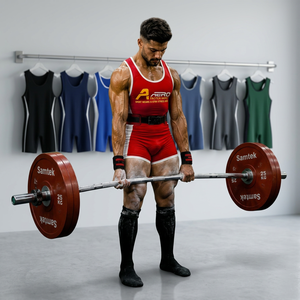 Combinaison de musculation AERO personnalisée, combinaison de lutte, musculation, haute performance, 100% polyester, 140g, sans col, coupe athlétique - Product Image 3