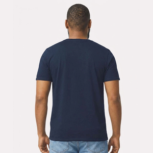 <b>Men's</b> <b>Navy</b> <b>Blue</b> Short Sleeve O-Neck <b>T</b>-<b>Shirt</b> Loose 100% Cotton Jersey Casual Solid Color Custom Front Design 230 Grams - Product Image 2