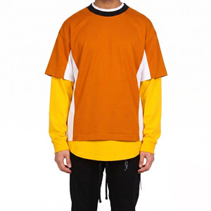 เสื้อยืดโอเวอร์ไซส์แขนยาวสองชั้น ผ้าฝ้าย 100% 240 กรัม ระบายอากาศได้ดี เป็นมิตรกับสิ่งแวดล้อม สไตล์สตรีทแวร์ผู้ชาย ล้างสีแบบแอซิดวอช แห้งเร็ว - Product Image 2