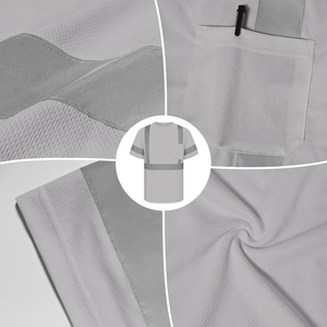 Camiseta de Seguridad de Alta Visibilidad para Hombre, Tela de Poliéster, Logotipo Impreso Personalizado, Luz LED Intermitente, Servicio OEM/ODM, Camisetas Altamente Reflectantes - Product Image 5