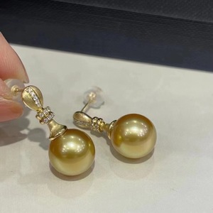 Pendientes Largos de Oro de 14K con Perlas Naturales de Agua Dulce, Serie Temperamento, Venta al Por Mayor del Fabricante - Product Image 3