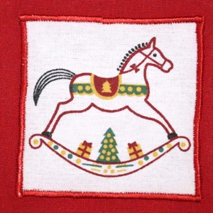 Serviette de cuisine de qualité supérieure avec broderie pour Noël, 100% coton, couleur rouge, pour usage en cuisine. - Product Image 4