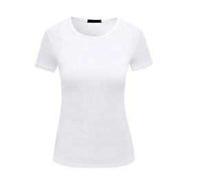 Camiseta Casual Personalizada para Mujer, Talla Grande, Corte Ajustado, Cuello en V, Rayas, Manga Corta, Tela Jersey Ecológica, con Decoración de Logotipo - Product Image 3