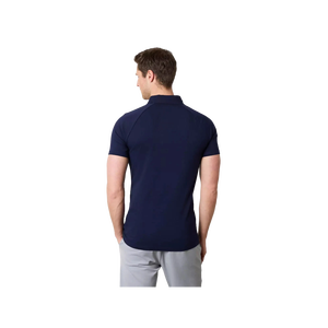 เสื้อโปโลแขนสั้นผู้ชาย สีกรมท่า ผ้าฝ้าย สีพื้น ลำลอง ระบายอากาศได้ดี ทรงปกติ - Product Image 2