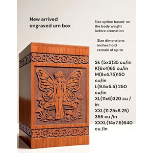 Mini urne en bois avec incrustation décorative pour cendres, par AYAANS - Product Image 3