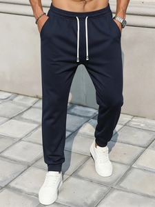 Pantalon de jogging ample pour homme en molleton Oxford 100 % coton, avec plis sur le devant, taille élastique, coupe décontractée, printemps-automne - Product Image 2