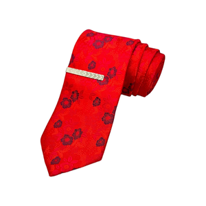 Corbata Benon Essential Elegante con Estampado Floral Rojo para Hombre | Corbata de Diseño Premium para Eventos Formales, Negocios, Bodas y Fiestas, Accesorio de Moda - Product Image 1