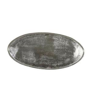 Bandeja Decorativa Metálica con Acabado Plateado, Vajilla para Mesa de Comedor, Bandejas Decorativas de Grado Alimenticio para Servir Té, Café, Aperitivos - Product Image 1