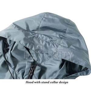 <b>Light</b> Weight Hooded Canvas Men Rain <b>Jacket</b> Full Zipper <b>Waterproof</b> Windproof Eco-Friendly Polyester Made in Pakistan Hot Sale - Product Image 4