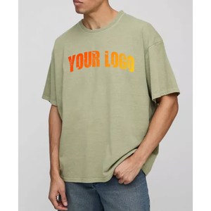 Camiseta Casual de Alta Calidad para Hombre, Estilo Hip Hop, 100% Algodón, Corte Holgado, Color Sólido, con Logotipo Personalizado, Antiarrugas, de Secado Rápido - Product Image 3