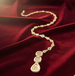 Collar de 16 Pulgadas con Piedras Multicolores Rosa y Verde, Plata de Ley 925, Chapado en Oro de 18K con Circonitas, Regalo de Aniversario para Ella - Product Image 3