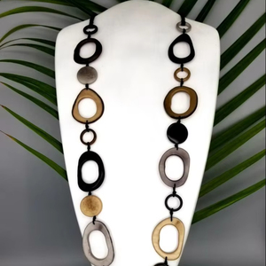 APPARENCE Nouvelle Arrivée Buffalo Ox Corne Collier Poli Animal Style Os Bijoux Conception Naturelle Perles Femmes Filles De Mariage - Product Image 3